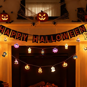 3m LED Halloween String Lights with 20 Spooky Decorations Battery Powered