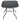 Metal square outdoor dining table front view with black tabletop and under-shelf frame
