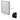 Wall-mounted rectangular bathroom mirror cabinet with dark frame and reflective glass panel