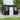 Anthracite metal apex roof storage shed with double doors and two window panels