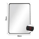 Rectangular wall mirror 50cm x 70cm, black metal frame