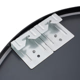 Aluminum mounting brackets for bathroom mirror, with screw holes and metal plates