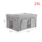 Aufbewahrungsbox 24L, grauer Stoff mit Sichtfenster, ca. 40×30×20 cm