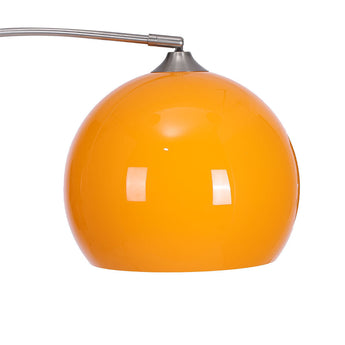 Orange dome LED lampshade with adjustable arch connector and metal bracket