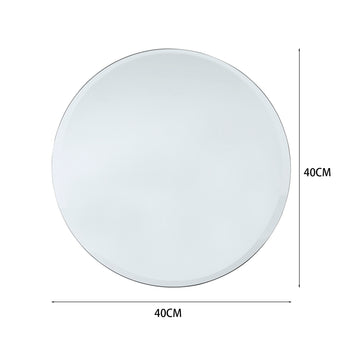 Round frameless wall-mounted mirror, 40cm x 40cm clear glass