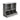 Grey toy and book storage cabinet dimensions: 94cm wide, 81.5cm high, curved lower bins