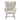 Tufted sherpa rocking chair with padded armrests, black metal legs, light wood rocking base