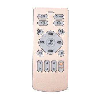 Ceiling fan remote control with 1H/2H timers and LED color/brightness buttons