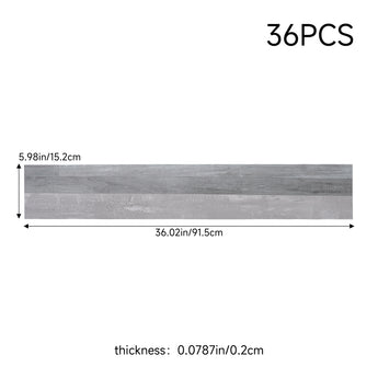 Maße je PVC-Planke: 36,02 x 5,98 in (91,5 x 15,2 cm), Stärke 0,2 cm