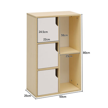 50cm bookcase cabinet dimensions: 80cm high, 50cm wide, 25cm deep