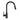 Black stainless steel kitchen faucet, single handle design with curved gooseneck