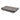 Dark grey linen sofa bed folded out flat, tufted cushions and chrome legs