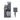 Outdoor solar fountain decor set with dark gray stacked basins and separate solar panel.