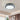 50cm round LED flush-mount ceiling light, black rim, faceted acrylic outer ring