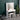 White vanity dressing table set with lit mirror, two drawers, and white stool