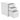 White rolling office file cabinet with drawers pulled out, metal drawer handles