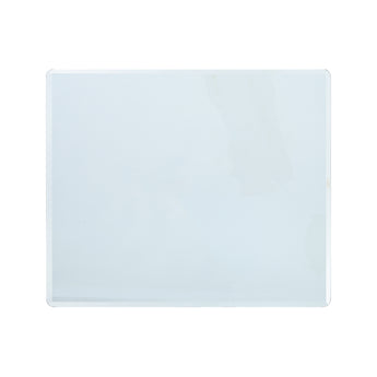 Frameless wall mirror with rounded corners, clear glass rectangle