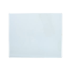 Frameless wall mirror with rounded corners, clear glass rectangle