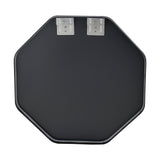Octagonal mirror back panel with black finish and two mounting plates
