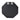 Octagonal mirror back panel with black finish and two mounting plates