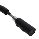 Black pull-down spray head with stainless insert and round nozzle holes