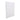 White PVC window blind with horizontal slats, front view