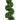 Side view of artificial boxwood spiral topiary with dense green foliage, dark gray pot
