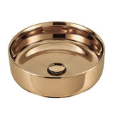 Round bronze ceramic sink basin with center drain hole