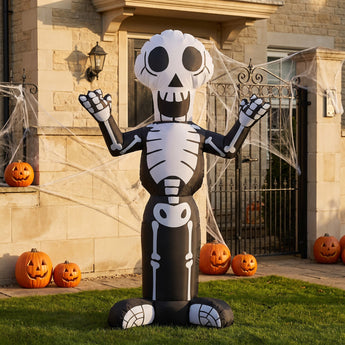 Inflatable cartoon skeleton decoration standing with outstretched hands