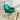 Teal velvet office chair with swivel base, rolling casters, and armrests