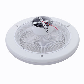 Deckenventilator mit 3-Farb-LED-Licht, weiße Lüfterabdeckung mit zentralem LED-Einsatz