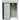3 x 5 metal storage shed with double doors ajar, light interior panels, dark frame.