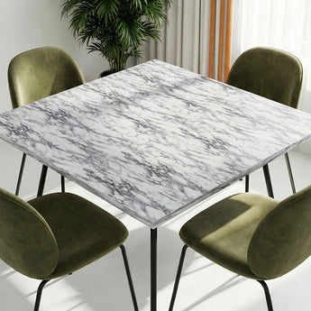Marble effect PVC flooring surface, white with gray veining pattern