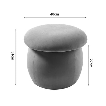 Grey mushroom footstool dimensions: 40cm diameter x 31cm high