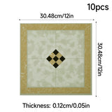 Square PVC floor tile, 30.48 cm (12 in) size; 0.12 cm (0.05 in) thickness, gold border