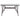 Outdoor dining table with dark frame and clear glass tabletop