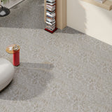 Light gray marble-effect PVC floor tiles with subtle mottled texture