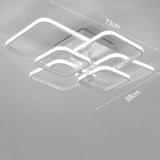 LED semi-recessed ceiling light (173cm x 58cm), white multi-square frame design