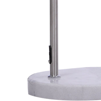 Round marble base for adjustable arch LED floor lamp, with steel pole