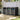 Grey metal garden storage shed with pent roof and double hinged doors