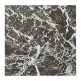 Square marble-look PVC floor tile in dark gray with white crackle veining