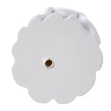 White ghost figurine underside with round hole and scalloped base