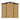 Tawny storage shed front view with wooden doors closed and two roof vents