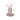 Grey plush rabbit stuffed doll with long pink ears and bow, 50 cm height