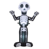 Black-and-white inflatable skeleton character decoration standing with arms out