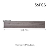 Gray wood-grain PVC self-adhesive plank: 36.02in×5.98in, 0.2cm thick