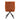 Rust-orange high-back accent chair rear view with black swivel legs