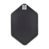 Hexagon bathroom mirror with dark back panel and top mounting bracket