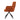 Rust-orange high-back accent chair side view with black tripod swivel legs