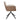 Adjustable accent chair side view with beige linen back and brown frame, black legs